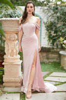Load image into Gallery viewer, Blush Off The Shoulder Mermaid Prom Dress