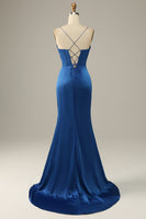 Load image into Gallery viewer, Royal Blue Spaghetti Straps Mermaid Prom Dress