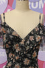 Load image into Gallery viewer, Black Chiffon Off Shoulder Prom Dress with Floral