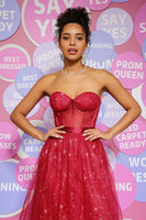 Load image into Gallery viewer, Dark Red Sweetheart Strapless Long Prom Dress