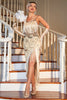 Load image into Gallery viewer, Champagne Spaghetti Straps Gatsby Fringed 1920s Flapper Dress