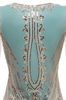 Load image into Gallery viewer, Green Sheath Cold Shoulder Sequins 1920s Dress With Tassels