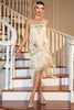 Load image into Gallery viewer, Queendancer Women&#39;s Gatsby Fringed Flapper Dress Sleeveless Champagne Roaring 20s Dress for Party