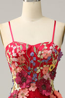 Load image into Gallery viewer, A Line Spaghetti Straps Burgundy Long Prom Dress with Appliques