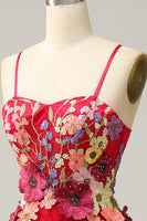 Load image into Gallery viewer, A Line Spaghetti Straps Burgundy Long Prom Dress with Appliques