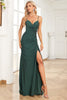 Load image into Gallery viewer, Mermaid Spaghetti Straps Dark Green Long Prom Dress with Beading