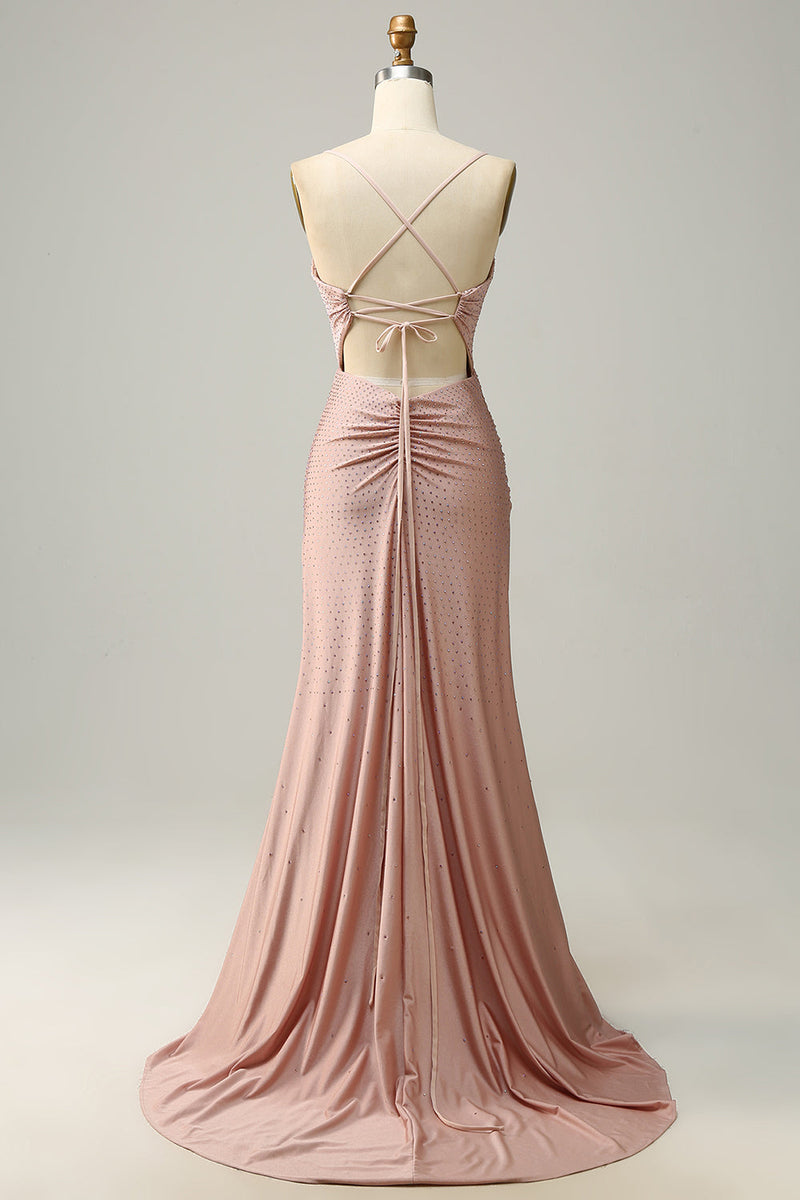 Load image into Gallery viewer, Mermaid Spaghetti Straps Royal Blue Long Prom Dress with Beading