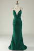 Load image into Gallery viewer, Mermaid Spaghetti Straps Royal Blue Plus Size Prom Dress with Criss Cross Back