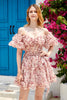 Load image into Gallery viewer, Dark Purple Off the Shoulder A Line Printed Cute Homecoming Dress