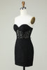 Load image into Gallery viewer, Bodycon Sweetheart Black Corset Short Homecoming Dress with Appliques