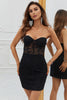 Load image into Gallery viewer, Sheath Sweetheart Purple Short Homecoming Dress with Appliques