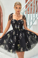 Load image into Gallery viewer, A Line Spaghetti Straps Green Short Homecoming Dress with Appliques