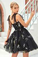 Load image into Gallery viewer, A Line Spaghetti Straps Green Short Homecoming Dress with Appliques