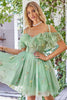 Load image into Gallery viewer, Lavender Corset A-Line Embroidered Tulle Short Homecoming Dress