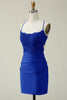 Load image into Gallery viewer, Bodycon Spaghetti Straps Dark Red Short Homecoming Dress with Appliques
