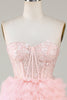Load image into Gallery viewer, Cute A-Line Sweetheart Blue Corset Short Homecoming Dress with Ruffles