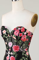 Load image into Gallery viewer, Sweetheart Black Tight Short Homecoming Dress with Appliques