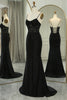 Load image into Gallery viewer, Black Mermaid Spaghetti Straps Long Corset Prom Dress