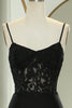 Load image into Gallery viewer, Black Mermaid Spaghetti Straps Long Corset Prom Dress