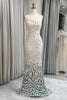 Load image into Gallery viewer, Dark Green Sequined Appliques Mermaid One Shoulder Long Prom Dress