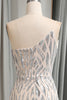 Load image into Gallery viewer, Dark Green Sequined Appliques Mermaid One Shoulder Long Prom Dress