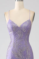 Load image into Gallery viewer, Sparkly Mermaid Lilac Long Prom Dress