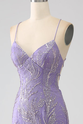 Sparkly Mermaid Lilac Long Prom Dress