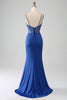 Load image into Gallery viewer, Royal Blue Mermaid Corset Prom Dress with Beading