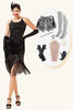 Load image into Gallery viewer, Fringed Vintage 1920s Sequin Dress With 20s Accessories Set