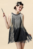 Load image into Gallery viewer, Apricot Fringed Flapper Dress with 20s Accessories Set