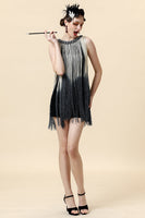 Load image into Gallery viewer, Apricot Fringed Flapper Dress with 20s Accessories Set