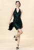 Load image into Gallery viewer, Halter Green Sequins Gatsby Dress with 20s Accessories Set