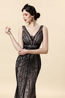 Load image into Gallery viewer, Pink Sequins Flapper Dress with 1920s Accessories Set