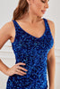 Load image into Gallery viewer, V Neck Sequined Bodycon Short Homecoming Dress
