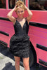 Load image into Gallery viewer, Sheath Pink Sequins Short Homecoming Dress with Feathers