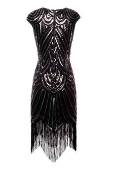 Black Flapper Fringe Dress queendancer Black Flapper Fringe Dress queendancer