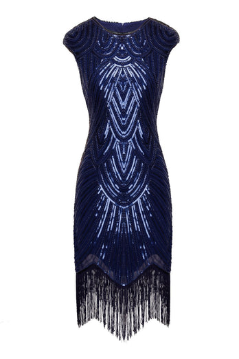 Gatsby Glitter Fringe 1920s Dress with Tassel