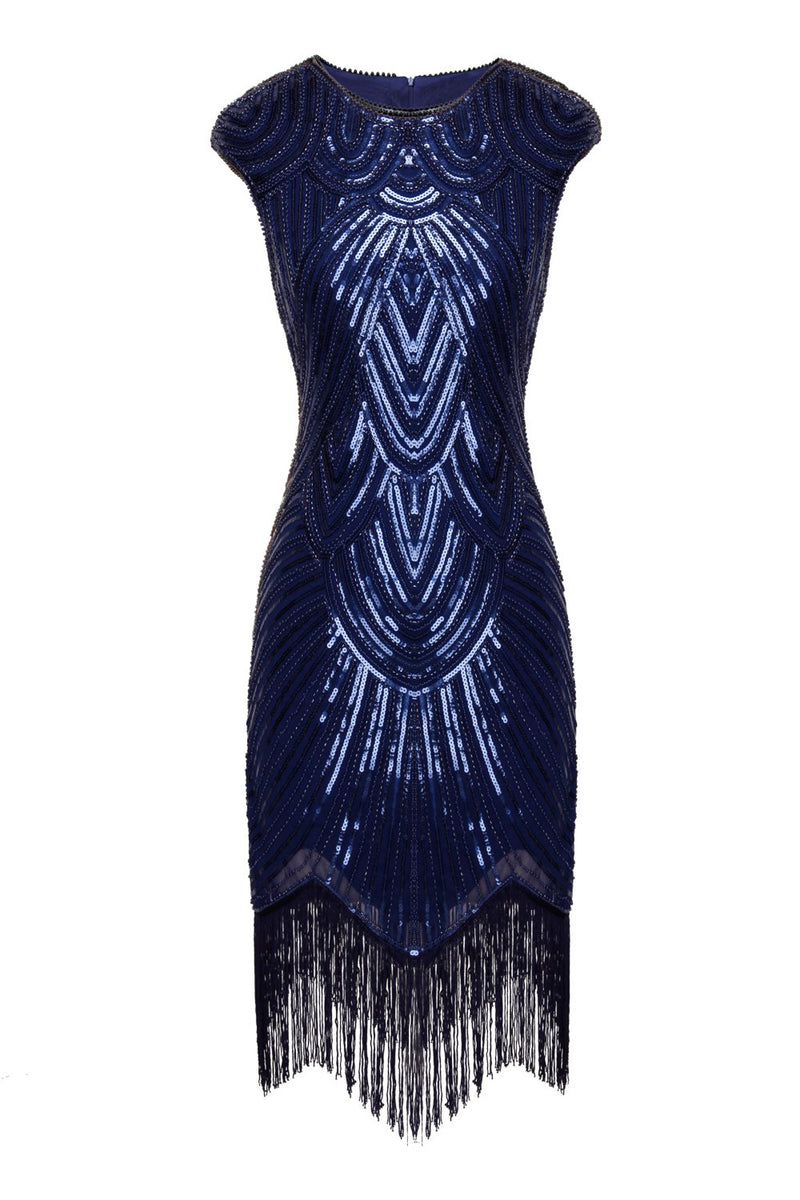 Load image into Gallery viewer, Gatsby Glitter Fringe 1920s Dress with Tassel