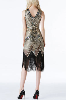 Gold Sequin Flapper 1920s Dress queendancer Gold Sequin Flapper 1920s Dress queendancer