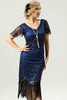 Load image into Gallery viewer, Royal Blue Sequin Fringe Flapper 1920s Dress