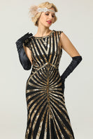Load image into Gallery viewer, Green Mermaid 1920s Sequined Flapper Dress