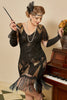 Load image into Gallery viewer, Golden Sequin Fringes Plus size 1920s Dress