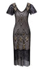 Load image into Gallery viewer, Black Sequin Midi Fringe Sequin Dress