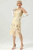 Load image into Gallery viewer, Black Fringe Great Gatsby Party Dress With 20s Accessories Set