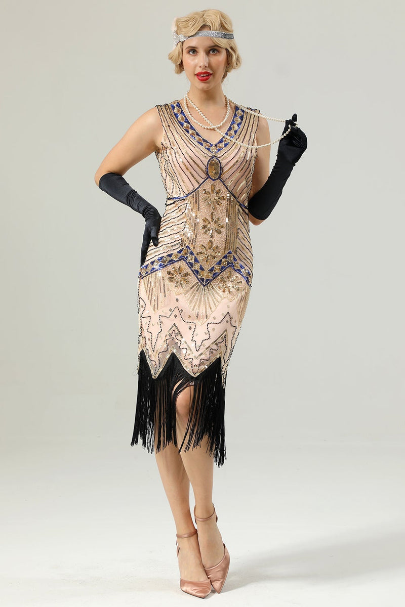 Load image into Gallery viewer, 1920s Sleeveless Gatsby Dress