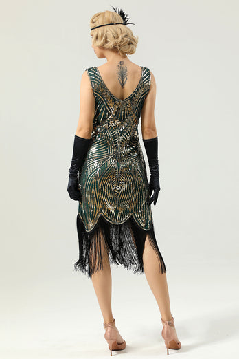 Green Sleeveless 1920 Flapper Dress