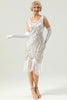 Load image into Gallery viewer, 1920 Retro White Sequins Fringe Dress