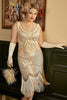 Load image into Gallery viewer, Apricot Sequin Fringes Plus Size 1920s Flapper Dress