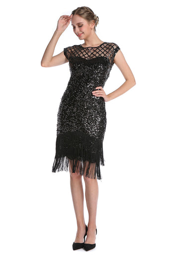 Gatsby 1920s Flapper Dress With 20s Accessories Set