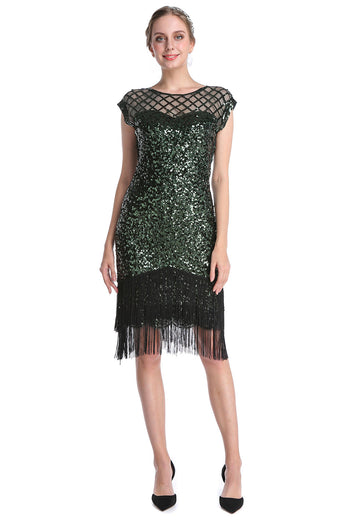 Gatsby 1920s Flapper Dress With 20s Accessories Set